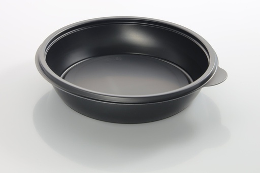 [66028] Assiette ronde noir Sabert Hotpack HOT77124 19X4cm 750ML