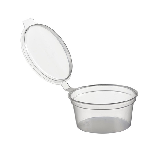[66411] Sauce pots 30cc 1oz PP transparent with hinged lid