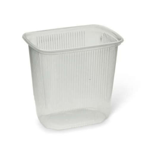[66444] Barquette rectangle PS transparent 500cc 108x82x95mm
