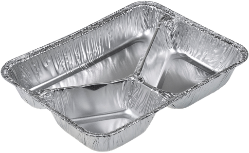 [66506] Barquette 3 compartiments aluminium 960cc R819 227x177x37mm
