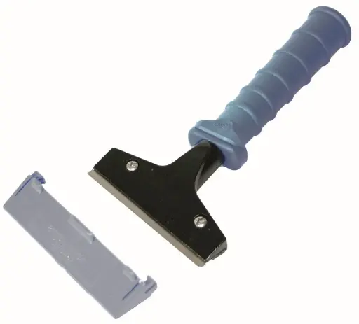 [3214] Grattoir en aluminium avec protège-lame et poignée système Lampo 10cm