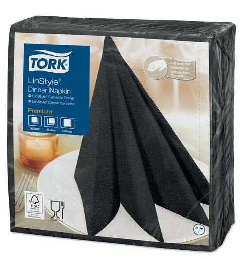 Serviette Airlaid 1/4-Falz 39x39cm Tork Linstyle Papier farbig