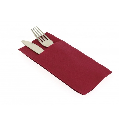 [5330] Serviette Airlaid 40x40cm Bestecktasche bordeaux