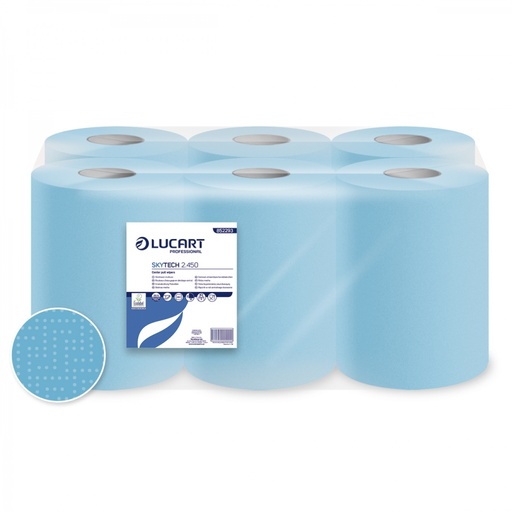[4326] Poetsrol MIDI Lucart SKYTECH blauw 2-laags 20cm 6x113m