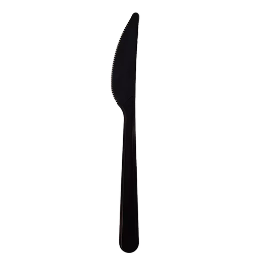 [66204] Black knife Reusable PP 18cm 20x50p