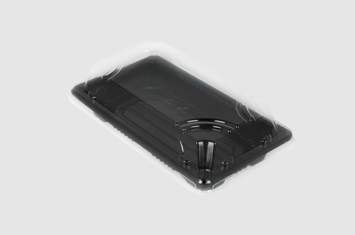 [66009] Black Sushi Tray + Transparent Lid 160x92x23mm Combined Box S Black 