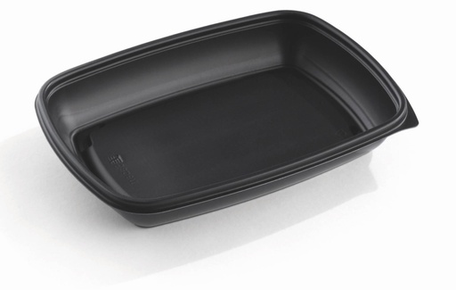 [66350] Rechthoekig bakje zwart Sabert Hotpack HOT71146 28x20x4cm 1350ML