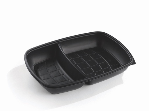[66352] Ravier 2 Compartiments noir Sabert Hotpack HOT71243 28x20x4cm 1300ML