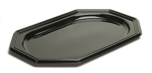 [66533] Plateau octogonal PET noir Sabert 55x38cm 