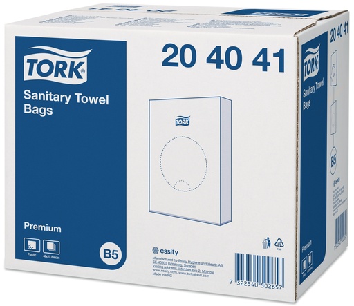 [11412] Sachets Tork pour serviette hygiénique Blanc 13,5x25cm