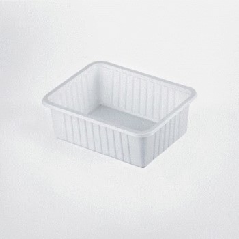 [66406] Ravier rectangle A9 PS blanc 300cc 152x100x42mm 