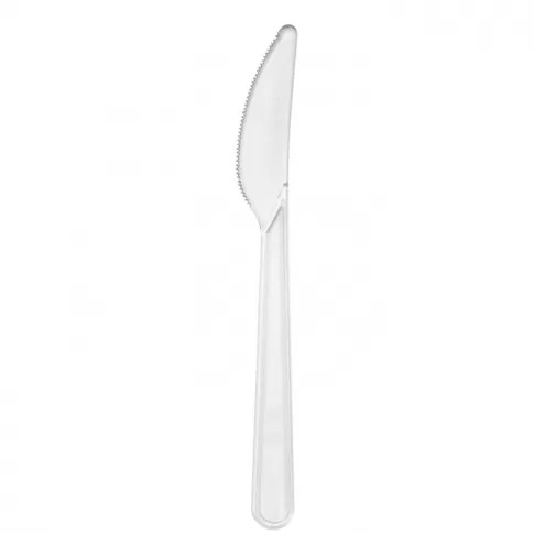 [66199] Couteau transparent Réutilisable PS 18cm 20x50p