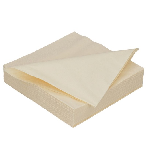 [5508CREAM] Serviette 2 plis 1/4 pli 40x40cm papier crème