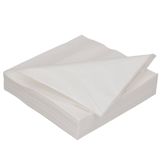 [5508BLANC] Serviette 2 plis 1/4 pli 40x40cm papier blanc