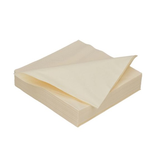 [5509CREAM] Serviette 2 plis 1/4 pli 33x33cm papier crème