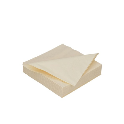 [5510CREAM] Serviette 2 plis 1/4 pli 24x24cm papier crème