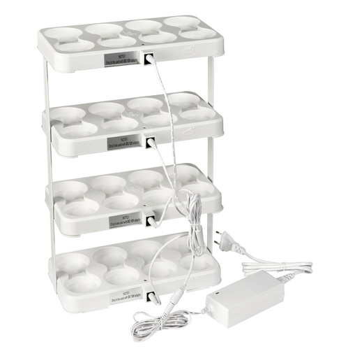 [6103] Support pour charger 32 Mini lampes à LED 255 x 140 x 430 mm Blanc