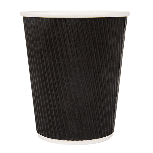 [65934] Koffiebeker 230cc 8oz Ø80mm Karton Ripple Zwart 20x25 
