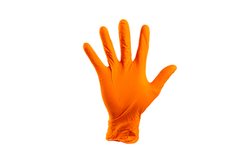 Gants Nitrile non poudré orange grip 8g
